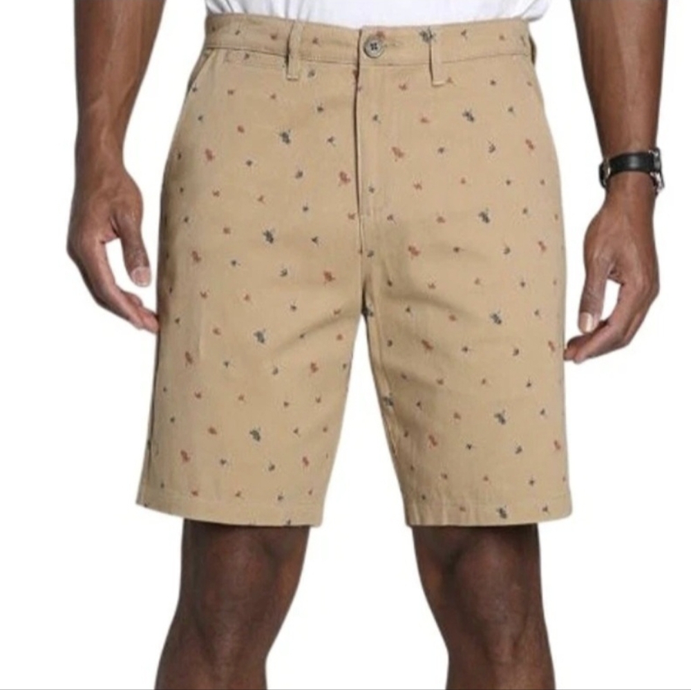 🔴 Jachs New York Shorts Mens 31 Dark Khaki Bleecker Palm Tree Summer Nautical